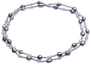 Parels van de Oriënt Barokke parel- en kristalketting - Zwart