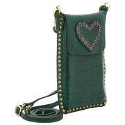 Campomaggi Portacellulaire Stud Telefoonhouder Tas - Groene Fles/Rood