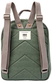 Roka Hampton kleine katoenen canvas rugzak - Wilggroen