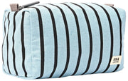 Roka Mayfair kleine toilettas van katoenen canvas - blauwe streep