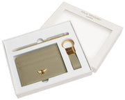 Alice Wheeler London Bow Kaarthouder, sleutelhanger en pen Luxe cadeauset - Pistachegroen