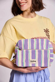 Hindbag Alix Extra Grote Toilettas - Groen/Parma Strepen