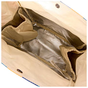 Roka Hampstead katoenen canvas lunchtas - brede multi-streep