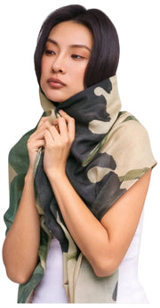 Powder Midnight Orchid Wollen Omslagdoek - Wit