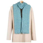 Dents Boucle Fringe Sjaal - Duck Egg Blauw