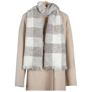 Dents Buffalo Check Boucle Sjaal - Ivoorwit/Beige