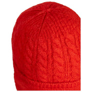 Dents kabelgebreide muts - bessenrood