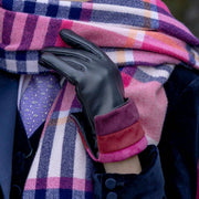 Dents Elodie Leren Touchscreen Handschoenen - Zwart/Roze
