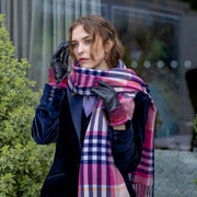 Dents Elodie Leren Touchscreen Handschoenen - Zwart/Roze