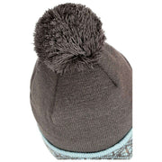 Dents Fair Isle Brim Bobble Hat - Antracietgrijs/Blauw
