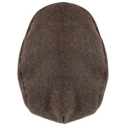 Dents Grafham visgraat tweed platte pet - chocoladebruin