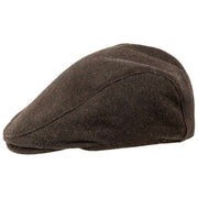 Dents Grafham visgraat tweed platte pet - chocoladebruin