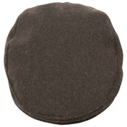 Dents Grafham visgraat tweed platte pet - chocoladebruin