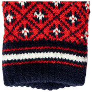 Dents Jacquard Fair Isle gebreide handschoenen - bessenrood/marineblauw
