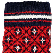 Dents Jacquard Fair Isle gebreide handschoenen - bessenrood/marineblauw