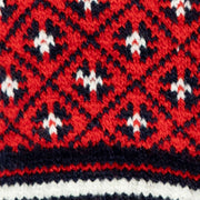 Dents Jacquard Fair Isle gebreide handschoenen - bessenrood/marineblauw