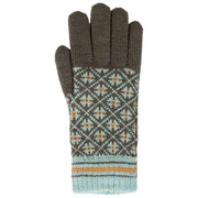 Dents Jacquard Fair Isle gebreide handschoenen - antracietgrijs/blauw