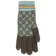 Dents Jacquard Fair Isle gebreide handschoenen - antracietgrijs/blauw