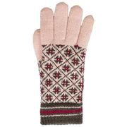 Dents Jacquard Fair Isle gebreide handschoenen - roze/houtskoolgrijs
