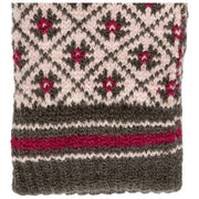Dents Jacquard Fair Isle gebreide handschoenen - roze/houtskoolgrijs