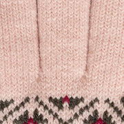 Dents Jacquard Fair Isle gebreide handschoenen - roze/houtskoolgrijs