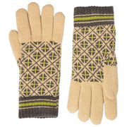 Dents Jacquard Fair Isle gebreide handschoenen - Toffee Beige/Antracietgrijs