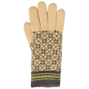 Dents Jacquard Fair Isle gebreide handschoenen - Toffee Beige/Antracietgrijs