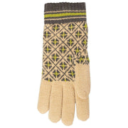 Dents Jacquard Fair Isle gebreide handschoenen - Toffee Beige/Antracietgrijs