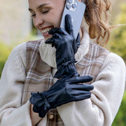 Dents Mosie leren touchscreen-handschoenen - zwart