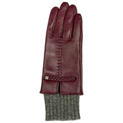 Dents Renee leren touchscreen-handschoenen - Damson bordeaux/houtskoolgrijs
