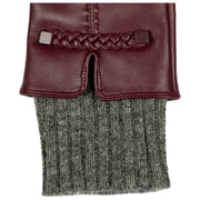 Dents Renee leren touchscreen-handschoenen - Damson bordeaux/houtskoolgrijs