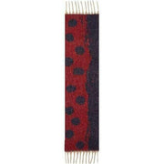 Dents Reversible Spotty Blanket Tassel Scarf - Claret/Navy