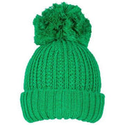 Dents Ribbed Knit Bobble Hat - Emerald Green