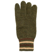 Dents Salcombe Ribgebreide Handschoenen - Olijfgroen