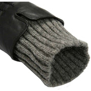 Dents Tamara Knitted Cuff Leather Gloves - Black/Charcoal