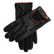 Dents The Suited Racer Hourglass Touchscreen Leather Driving Gloves - Black/Berry