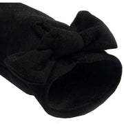 Dents Velour Lined Faux Suede Bow Gloves - Black/Black