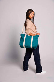 Hindbag Cesar kleine draagtas - Pauwblauw