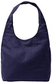 Roka Hoxton grote katoenen canvas schoudertas - marineblauw