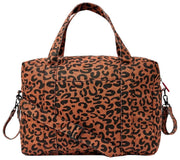 Roka Somerset grote katoenen canvas babytas - Scarlet Leopard Brown