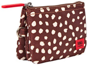 Roka Carnaby kleine portemonnee van gerecycled canvas - bruine vlek