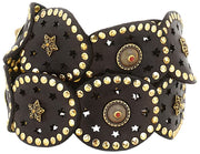 Campomaggi Bella Di Notte leren riem met studs - bruin