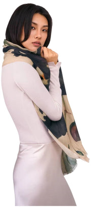 Powder Midnight Orchid Wollen Omslagdoek - Wit