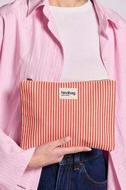 Hindbag Ema Medium etui met ritssluiting - Rode strepen
