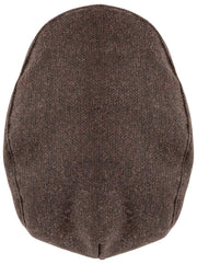 Dents Grafham visgraat tweed platte pet - chocoladebruin