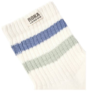 Roka Windsor Stripe Crew Sokken - Kustblauw/Mist