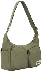 Hindbag Emile Multi Pocket Schoudertas - Olijfgroen