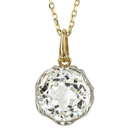 Elements Gold Round Topaz Pendant - Gold/White