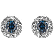 Elements Gold Sapphire and Diamond Earrings - Blue/Silver