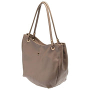 Elie Beaumont gebogen zachte draagtas - Minkbeige